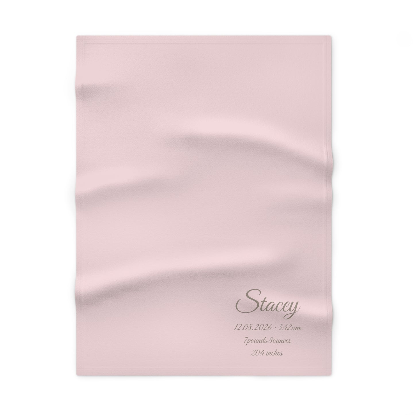 Personalized Baby Blanket with Birth Details | Blush Pink