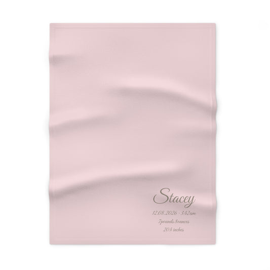 Personalized Baby Blanket with Birth Details | Blush Pink