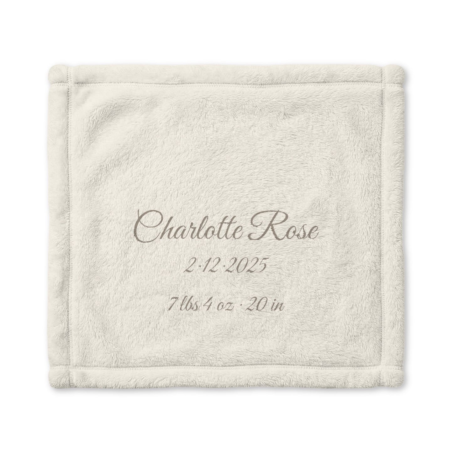 Personalized Baby Lovey with Birth Details | Cream