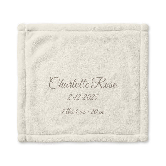 Personalized Baby Lovey with Birth Details | Cream