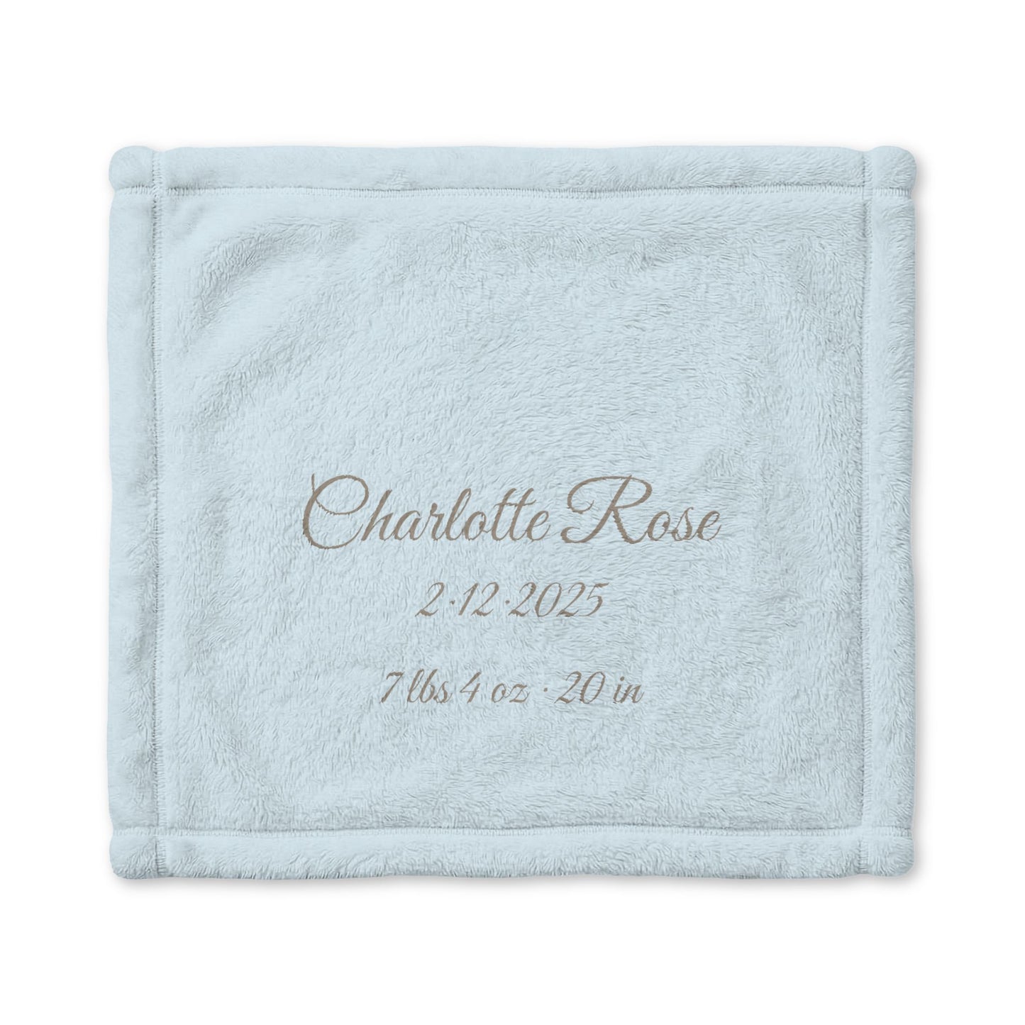 Personalized Baby Lovey with Birth Details | Sky Blue