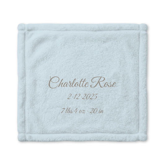 Personalized Baby Lovey with Birth Details | Sky Blue