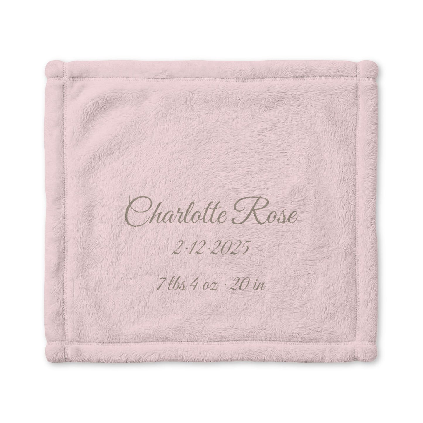 Personalized Baby Lovey with Birth Details | Blush Pink
