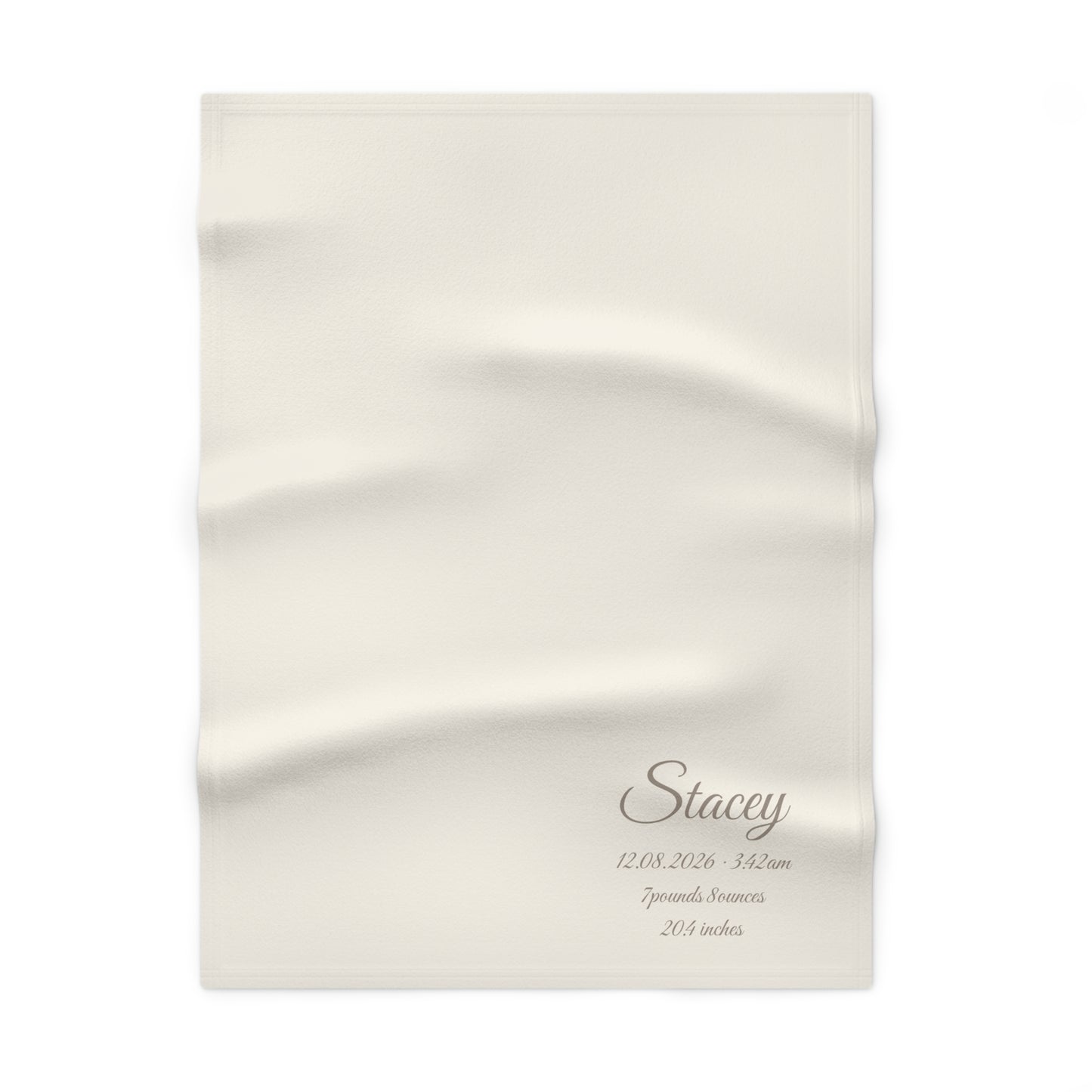 Personalized Baby Blanket with Birth Details | Cream