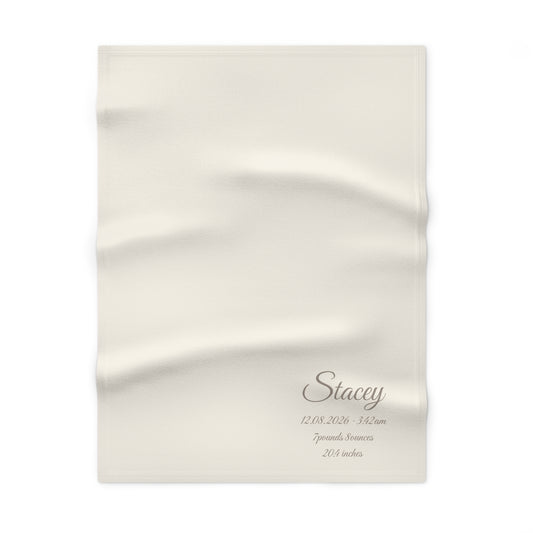 Personalized Baby Blanket with Birth Details | Cream