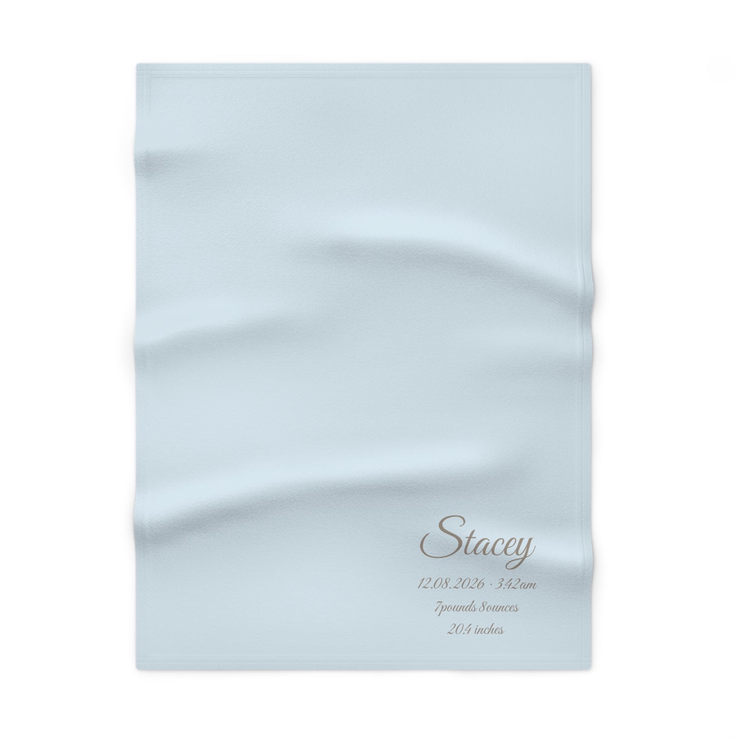 Personalized Baby Blanket with Birth Details | Sky Blue