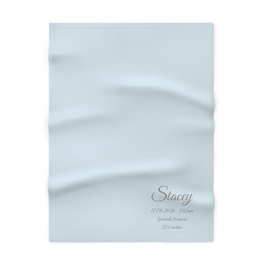 Personalized Baby Blanket with Birth Details | Sky Blue