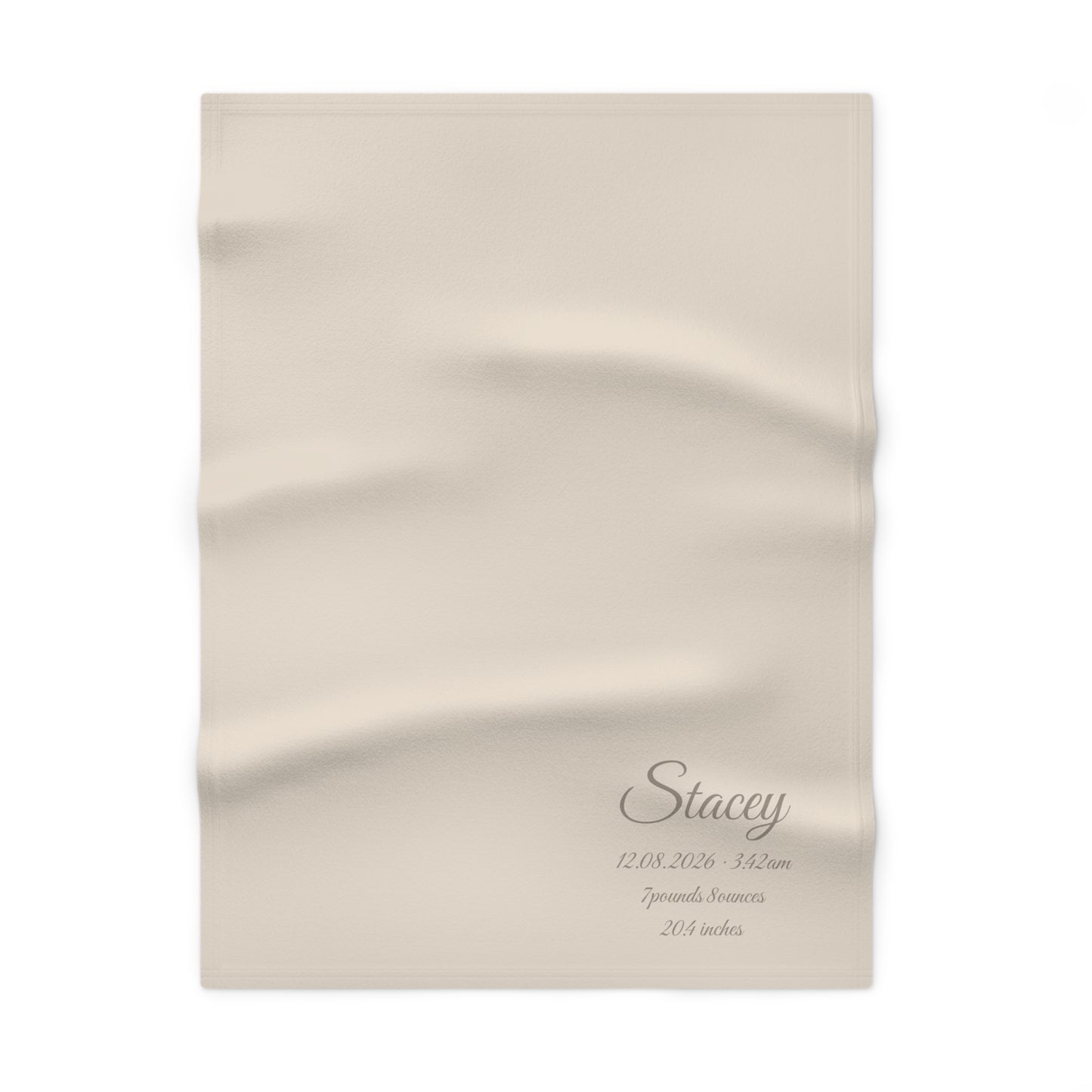 Personalized Baby Blanket with Birth Details | Beige