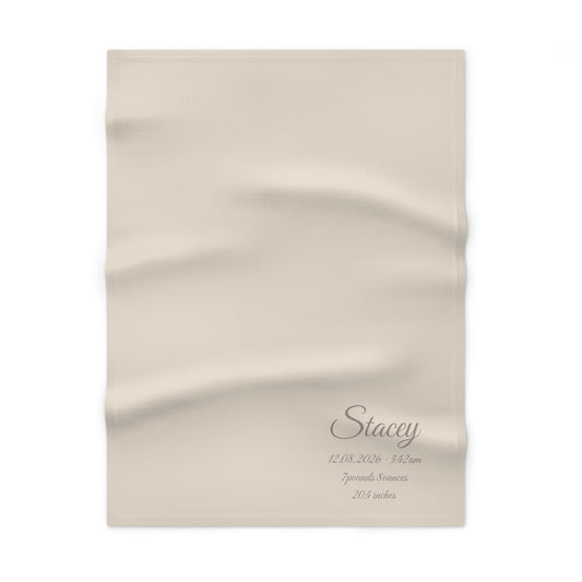 Personalized Baby Blanket with Birth Details | Beige
