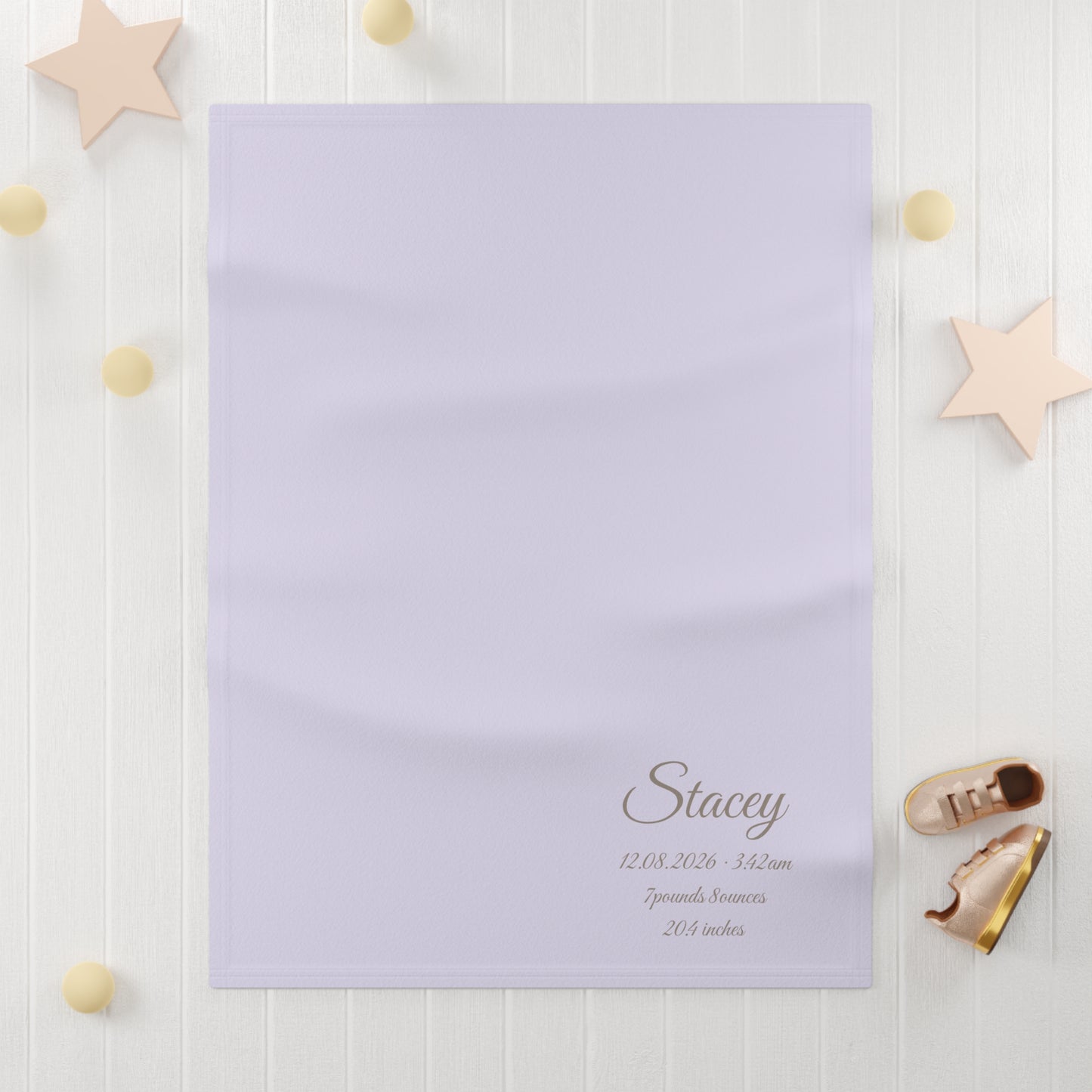 Personalized Baby Blanket with Birth Details | Lavender