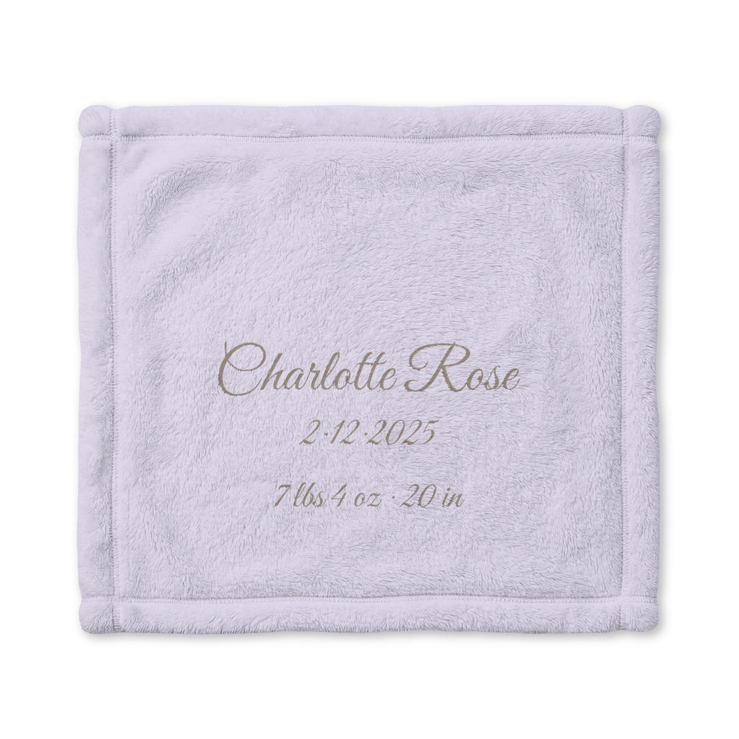 Personalized Baby Lovey with Birth Details | Lavender