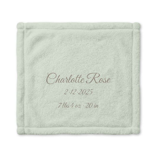 Personalized Baby Lovey with Birth Details | Sage Green