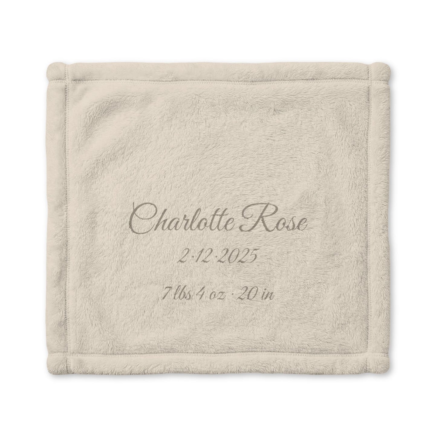 Personalized Baby Lovey with Birth Details | Beige