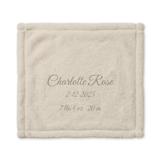 Personalized Baby Lovey with Birth Details | Beige